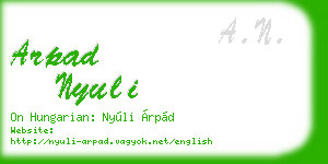 arpad nyuli business card