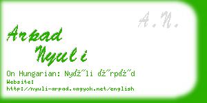 arpad nyuli business card